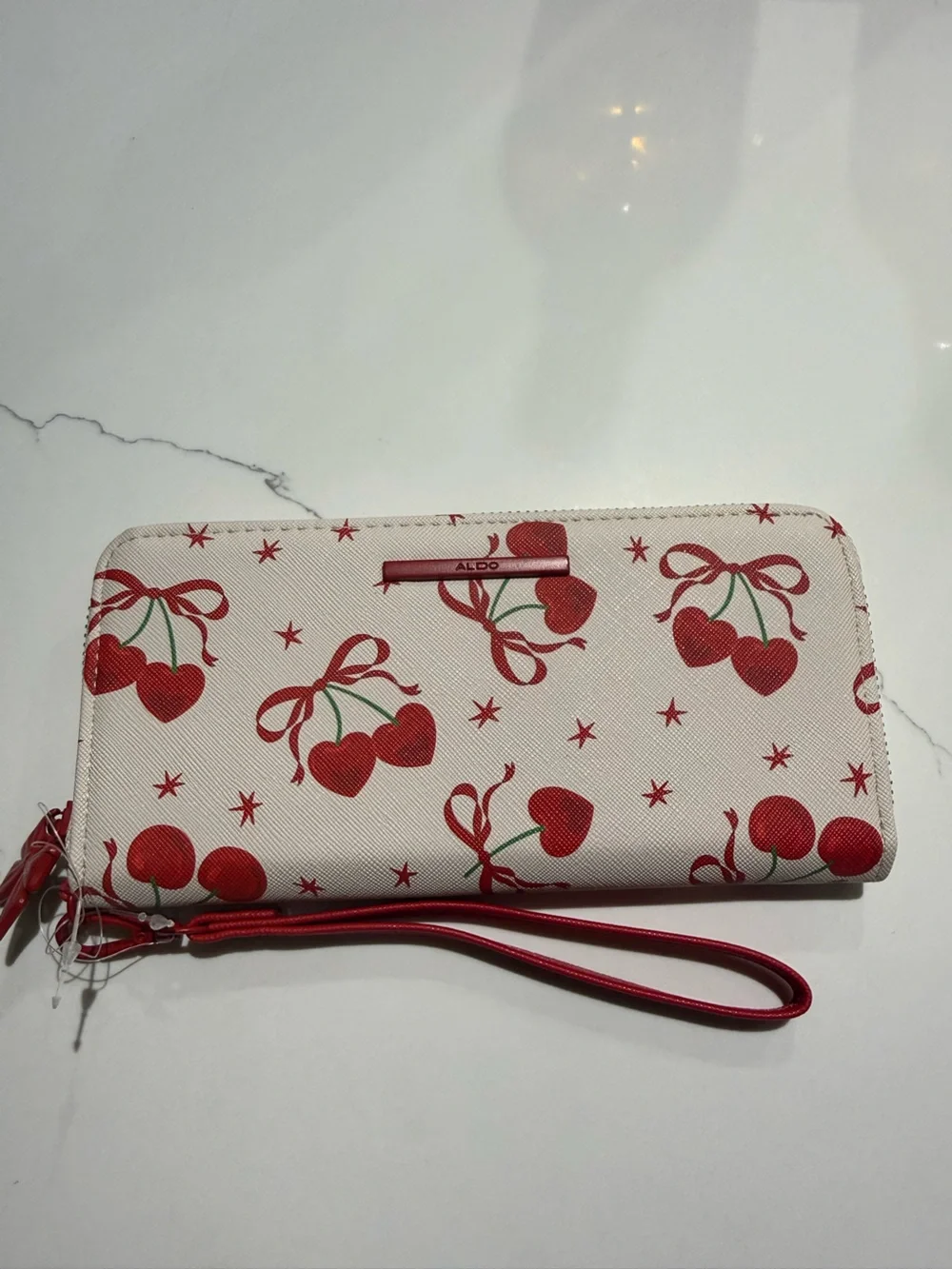 ALDO Cherry Print Zip AroundALDO Cherry Print Zip Around Wallet with Wrist Strap